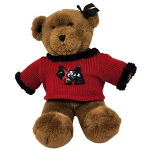 Build A Bear Workshop BAB Brown Teddy Bear with Sequin Scotty Sweater  17”